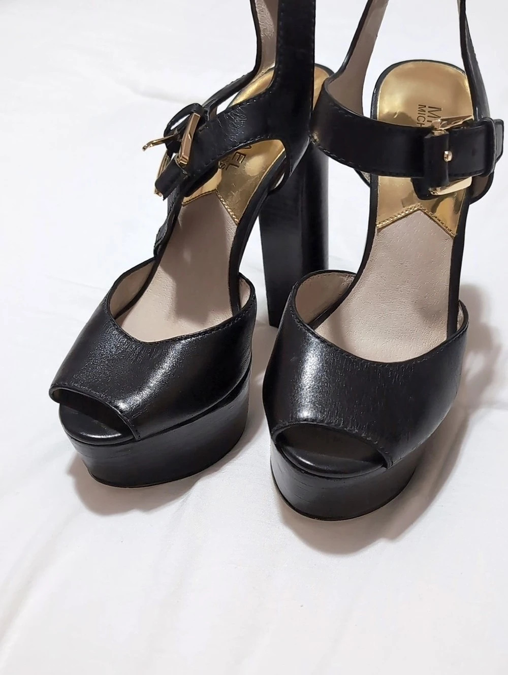 Michael Kors Black Leather Platform Heels US 7M
